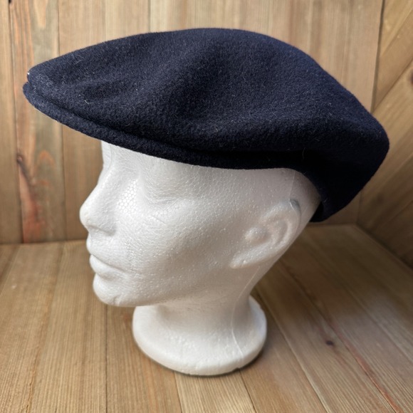 Kangol Navy Wool Cap Made in England Newsboy Gatsby Hat Driving Golf Flat Cap - Picture 1 of 6